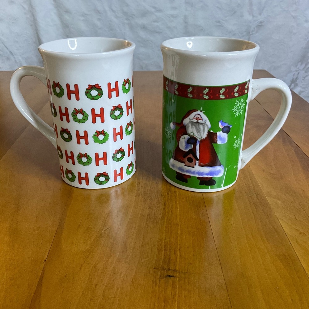 Royal Norfolk Christmas Santa Claus Ho‎ Ho Ho Mugs 2 Dishwasher Microwave Safe